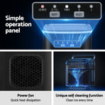 Devanti Ice Maker Machine Portable 12kg Countertop w/Self Cleaning 1.3L Black
