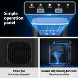 Devanti Ice Maker Machine Portable 12kg Countertop w/Self Cleaning 1.3L Black - Rear View