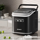 Devanti Ice Maker Machine Portable 12kg Countertop w/Self Cleaning 1.3L Black - Close-Up Angle