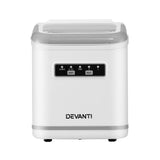 Devanti Ice Maker Machine Portable 12kg Countertop w/Self Cleaning 1.3L White - Side View