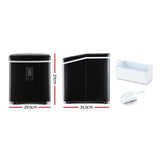 DEVANTI 3.2L Portable Ice Cube Maker Machine Benchtop Counter Black - Front View
