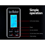 DEVANTI 3.2L Portable Ice Cube Maker Machine Benchtop Counter Black - 45-Degree Angle