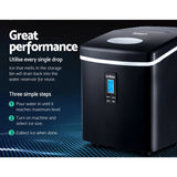 DEVANTI 3.2L Portable Ice Cube Maker Machine Benchtop Counter Black - Rear View