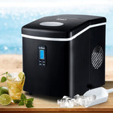 DEVANTI 3.2L Portable Ice Cube Maker Machine Benchtop Counter Black - Low Angle