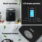 DEVANTI 3.2L Portable Ice Cube Maker Machine Benchtop Counter Black - 45-Degree Angle