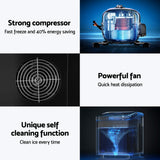 DEVANTI 3.2L Portable Ice Cube Maker Machine Benchtop Counter Black - Rear View