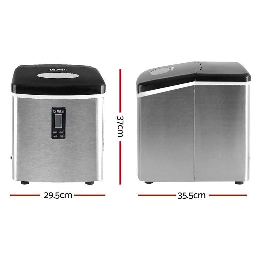 Devanti 15kg Ice Maker Machine Silver, image 2