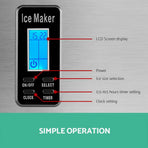 Devanti 15kg Ice Maker Machine Silver, image 4