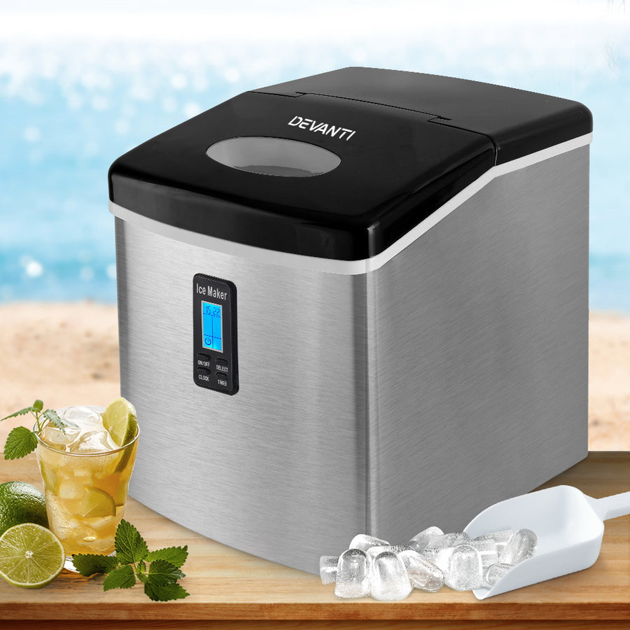 Devanti 15kg Ice Maker Machine Silver, image 8