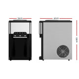 Devanti 20kg 3 in 1 Ice Maker Machine Cold and Hot Water Dispenser 3L Silver - Front View