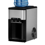 Devanti 20kg 3 in 1 Ice Maker Machine Cold and Hot Water Dispenser 3L Silver - Close-Up Angle