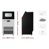Devanti Commercial Ice Maker Machine 45kg Ice Cube Tray Bar Stainless Steel - Front View