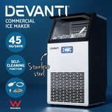 Devanti Commercial Ice Maker Machine 45kg Ice Cube Tray Bar Stainless Steel - Top-Down View