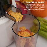 EUROCHEF Cold Press Slow Juicer Machine, Large Chute, 200W, White - Close-Up Angle