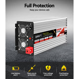 Giantz Power Inverter 12V to 240V 2500W/5000W Pure Sine Wave Camping Car Boat - 45-Degree Angle