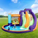 AirMyFun Inflatable Water Slide Kids Jumping Trampoline Castle Double Slide - Close-Up Angle