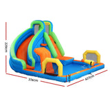 AirMyFun Kids Inflatable Pool Water Slide Cannon Splash Park Castle Outdoor Toys 427X374CM - Front View