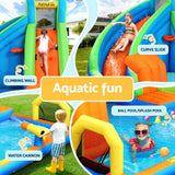 AirMyFun Kids Inflatable Pool Water Slide Cannon Splash Park Castle Outdoor Toys 427X374CM - Side View