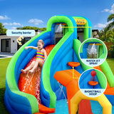 AirMyFun Kids Inflatable Pool Water Slide Cannon Splash Park Castle Outdoor Toys 427X374CM - Top-Down View