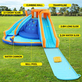AirMyFun Kids Inflatable Pool Water Double Slide Park Jumping Castle 465X390CM - 45-Degree Angle