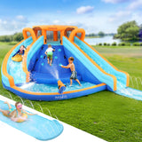 AirMyFun Kids Inflatable Pool Water Double Slide Park Jumping Castle 465X390CM - Close-Up Angle