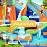 AirMyFun Kids Inflatable Pool Water Double Slide Park Jumping Castle 465X430CM - Side View