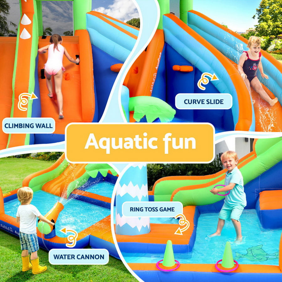 AirMyFun Kids Inflatable Pool Water Double Slide Park Jumping Castle 465X430CM