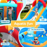 Kids Inflatable Water Slide Splash Pool Park Jumping Castle Bounce 615X322CM - Side View