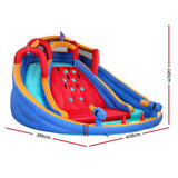 Kids Inflatable Pool Water Slide Cannon Splash Park Toss Game 408X386CM - Front View