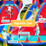 Kids Inflatable Pool Water Slide Cannon Splash Park Toss Game 408X386CM - Side View