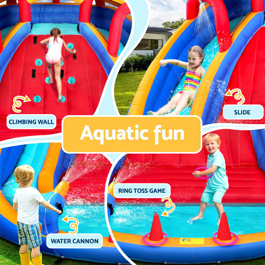 Kids Inflatable Pool Water Slide Cannon Splash Park Toss Game 408X386CM, image 3