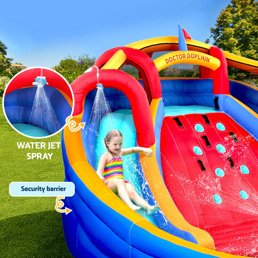 Kids Inflatable Pool Water Slide Cannon Splash Park Toss Game 408X386CM, image 4