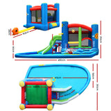 Happy Hop Inflatable Water Slide Jumping Trampoline Castle Bouncer Toy Splash - Front View