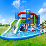 Happy Hop Inflatable Water Slide Jumping Trampoline Castle Bouncer Toy Splash - Low Angle