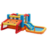 Keezi Inflatable Kids Pool Play Park Jumping Castle Volleyball Net with Blower Balls 4mx4.37m - Side View