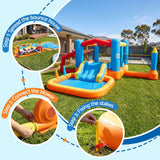 Keezi Inflatable Kids Pool Play Park Jumping Castle Volleyball Net with Blower Balls 4mx4.37m - Extra Image