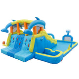 Keezi Inflatable Splash Kids Pool Water Slide Park with Blower 4m x 5.65m - Side View