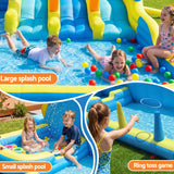 Keezi Inflatable Splash Kids Pool Water Slide Park with Blower 4m x 5.65m - Rear View