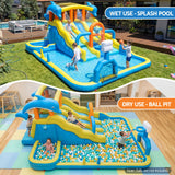 Keezi Inflatable Splash Kids Pool Water Slide Park with Blower 4m x 5.65m - Extra Image