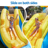 Keezi Inflatable Kids Pool Water Slide Splash Castle Football 622cmx542cm - Top-Down View