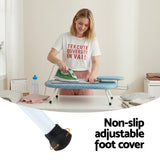 Artiss Tabletop Ironing Board with Small Ironing Boards with Folding Legs Blue - Top-Down View
