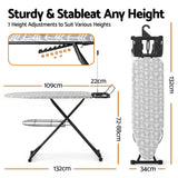 Artiss Foldable Ironing Board with Iron Rest Ironing Board for Laundry Room Arrow - Front View