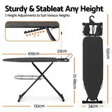 Artiss Foldable Ironing Board with Iron Rest Ironing Board for Laundry Room - Side View