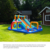Doctor Dolphin 10-IN-1 Inflatable Water Park Dual Slides - 45-Degree Angle