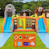 AirMyFun 12 Play Zones Inflatable Animal Theme Jumping Castle - 45-Degree Angle