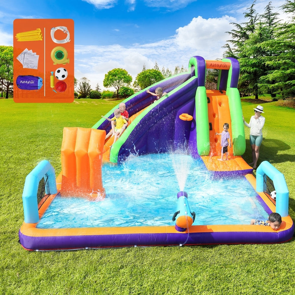 AirMyFun Inflatable Water Slide Bounce House 7 Play Zones