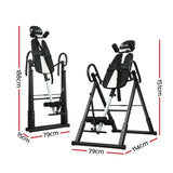 Everfit Inversion Table Gravity Exercise Inverter Back Stretcher Home Gym Grey - Front View