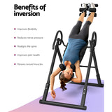 Everfit Inversion Table Gravity Exercise Inverter Back Stretcher Home Gym Grey - Top-Down View