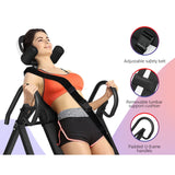 Everfit Inversion Table Gravity Exercise Inverter Back Stretcher Home Gym Grey - 45-Degree Angle