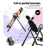 Everfit Inversion Table Gravity Exercise Inverter Back Stretcher Home Gym Grey - Rear View
